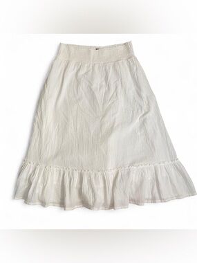 Quince Organic Cotton Gauze Smocked Maxi Skirt White Size XL Cottagecore